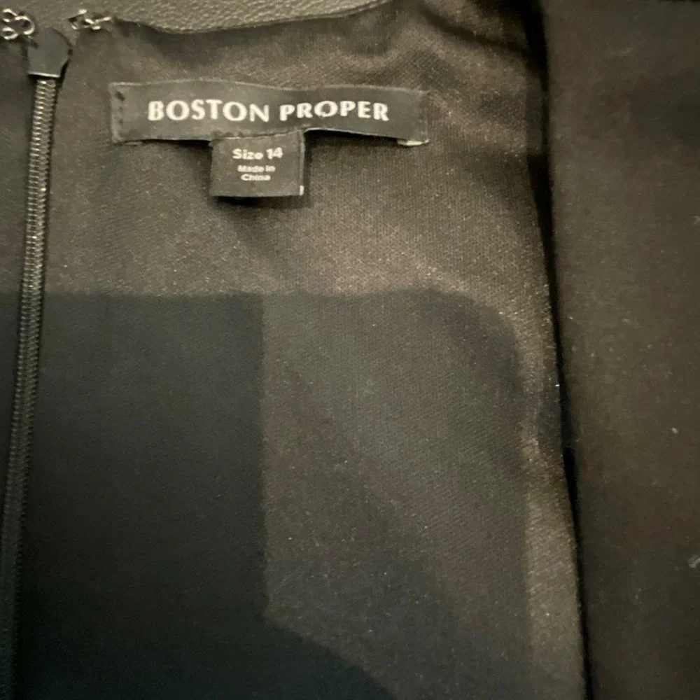 Boston‎ Proper Black Square Neck Short Sleeve Sheath Dress Size 14 - Picture 6 of 8